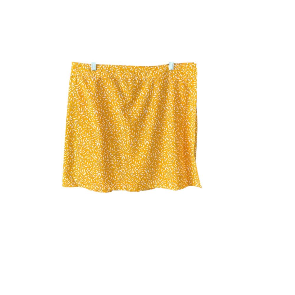 Rip Skirt Hawaii Yellow Damask Citrus Floral Wrap Travel Skirt Size XL